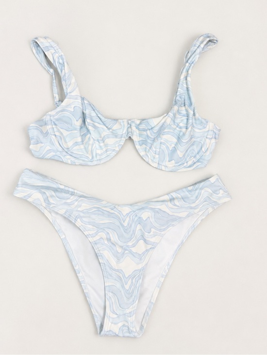Abercrombie & Fitch Other - Abercrombie & Fitch Light Blue and White Marble Bikini Top and Bottoms